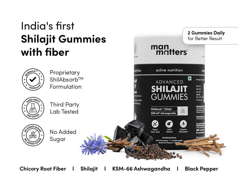 Man Matters Shilajit Gummies Advanced | Boosts Stamina & Energy levels
