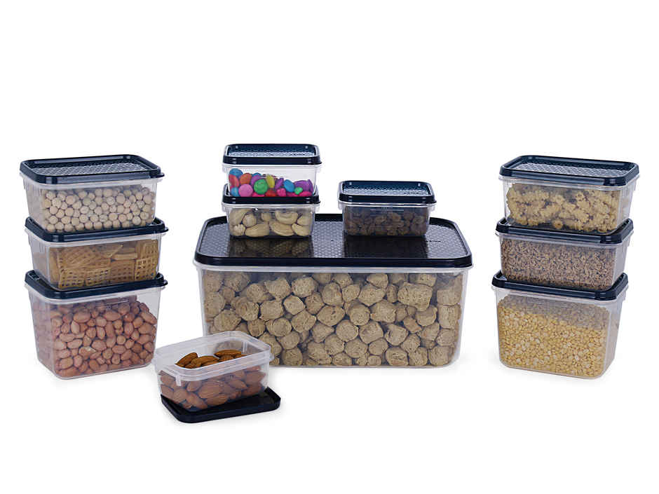 All Time Polka Storage Container Set Of 11, (5100 ml) () (11 Pc Set) (Colour May Vary)