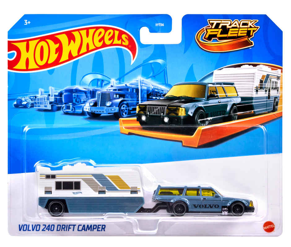 Hot Wheels Track Fleet, Die-Cast Toy Vehicle, Combined Cab Trailer That Works On Tracks | Toys May Vary