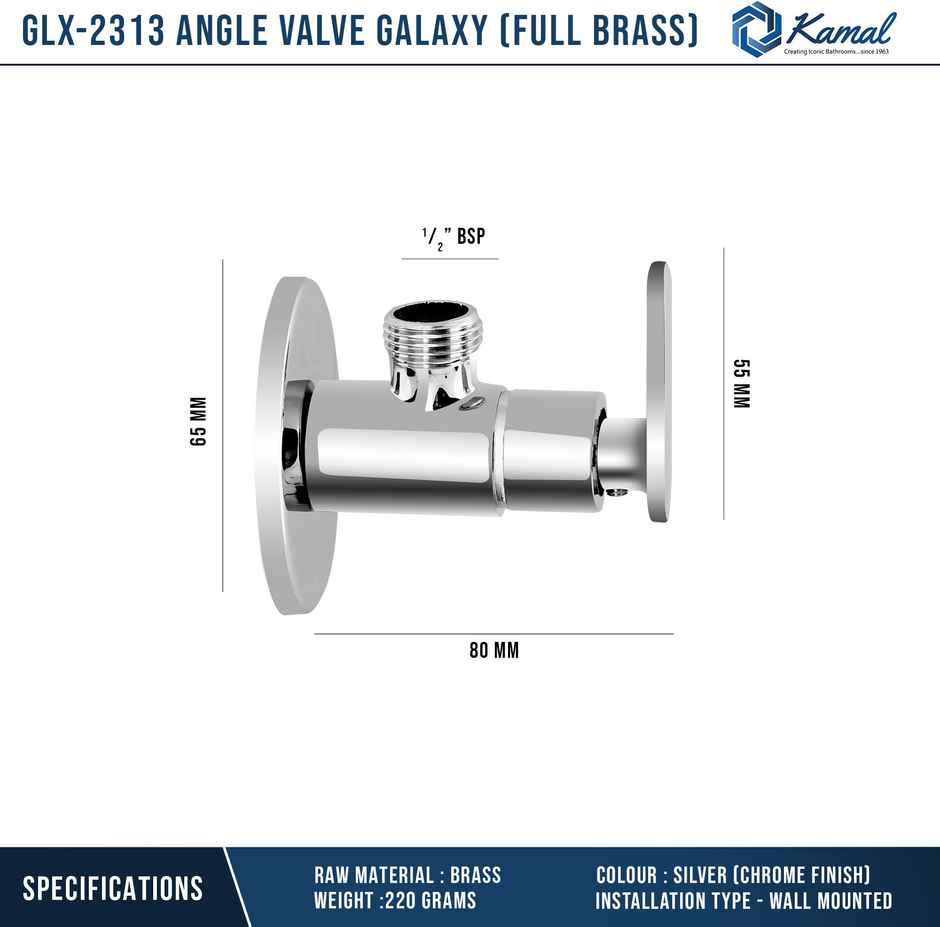 Kamal Angle Cock - Galaxy | Set Of 2 | Glx-2313-S2 Angle Cock Faucet