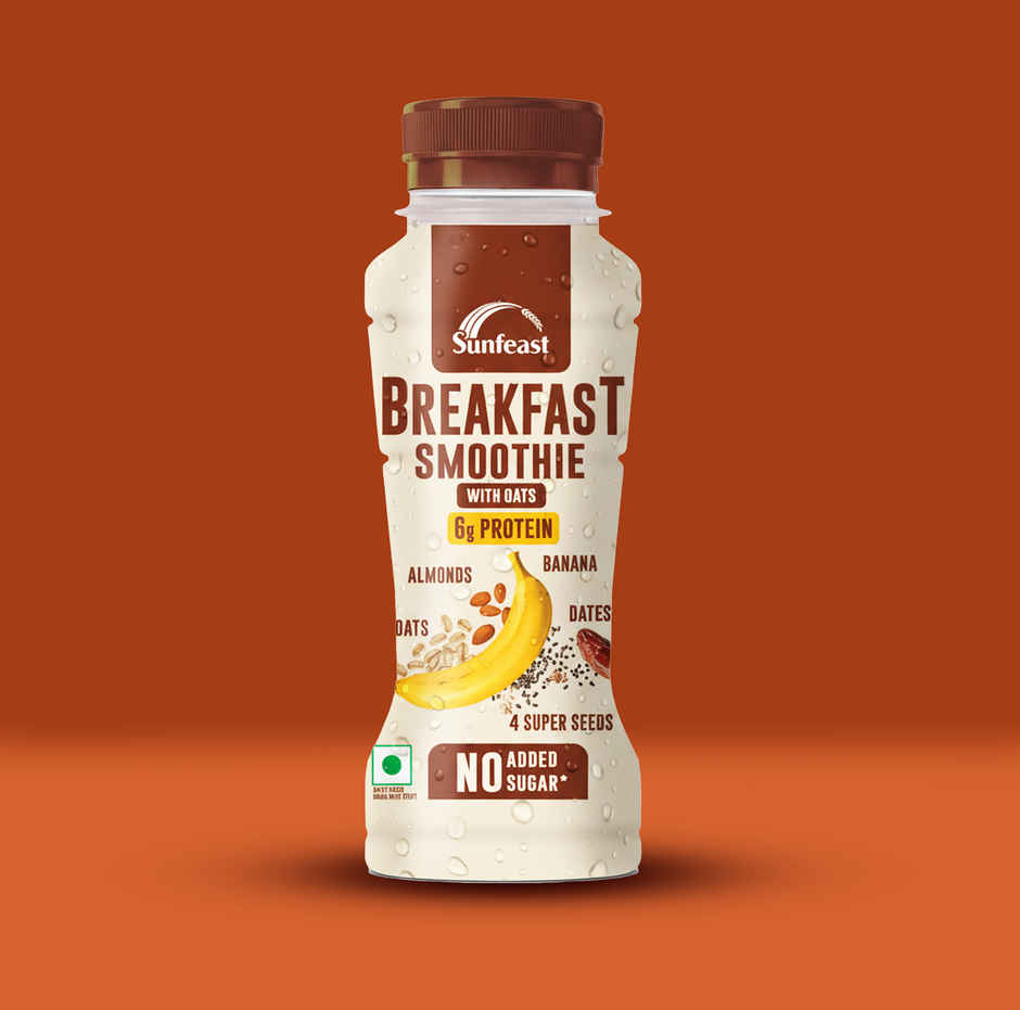 Sunfeast Breakfast Smoothie With Oats- No Added Sugar, 6g Protein
