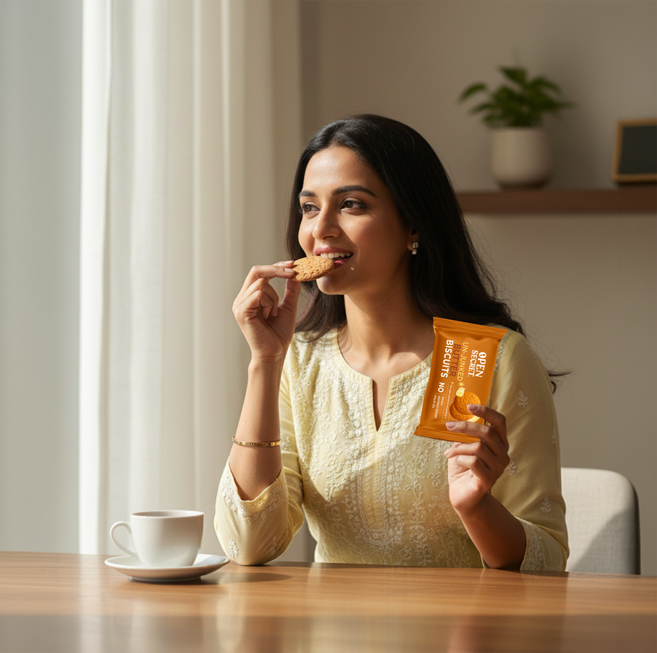 Open Secret Zero Maida Butter Biscuits | Healthy Snacks With No Refined Sugar & No Palm Oil