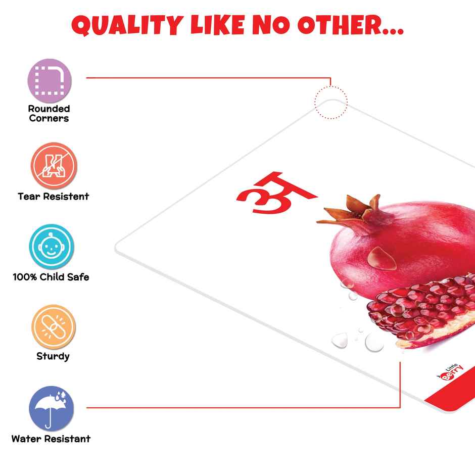 Little Berry Hindi Varnamala Flash Cards For Kids | 32 Cards | Learning Toy For 2-6 Years - Lb10