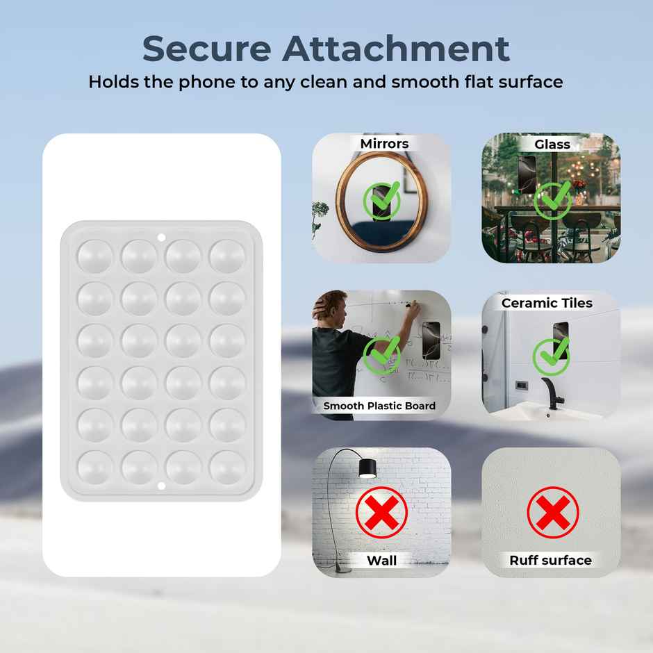 Artistque Silicone Suction Phone Case | Hands-Free Holder | Mirror & Shower | White