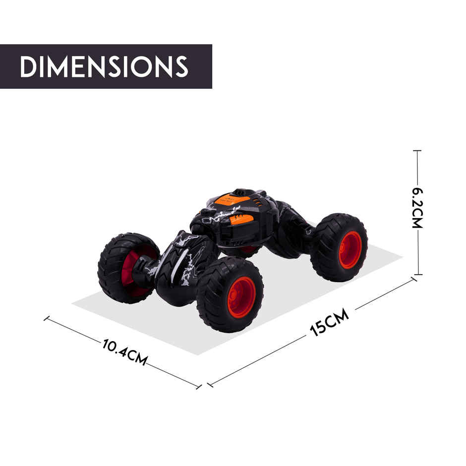 SEEDO No Battery Mechanical and Friction Power Pull Back Twisting Stunt | Black