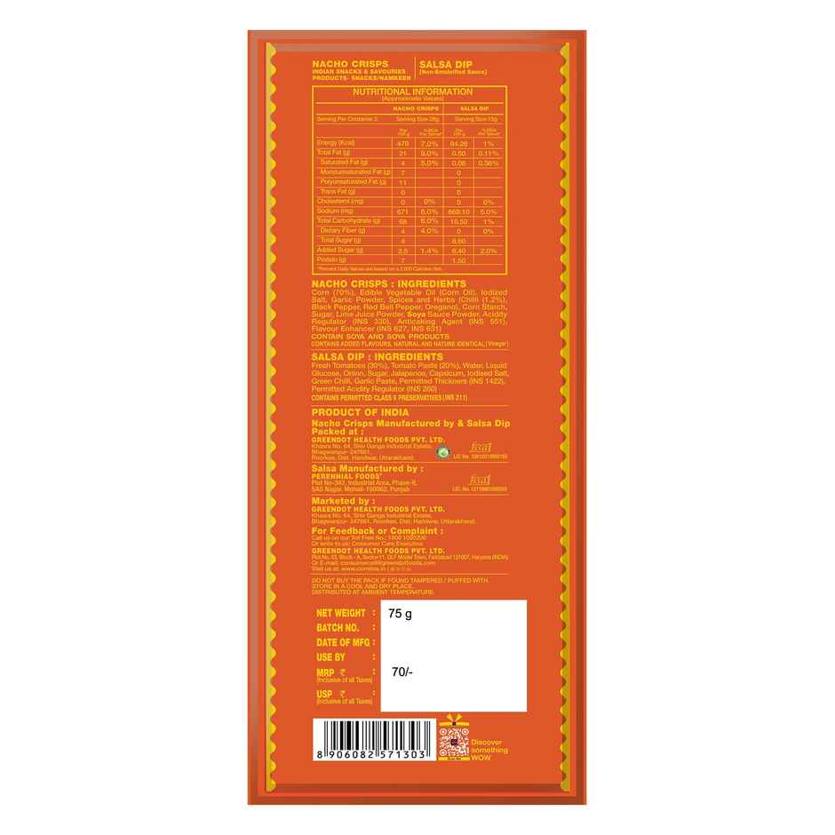 Cornitos Peri Peri Nachos and Salsa Dip Tray Combo