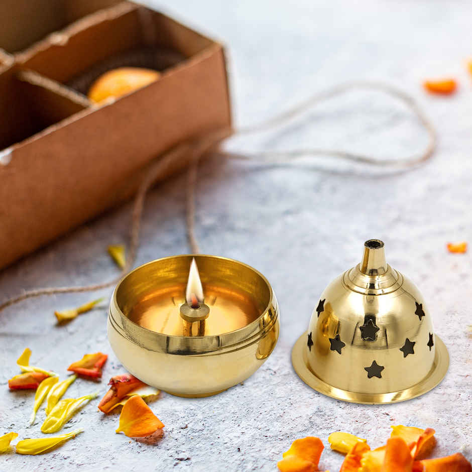 Nitya Kuber Goblet | Traditional | Brass | Kuber Diya | Shubhkart