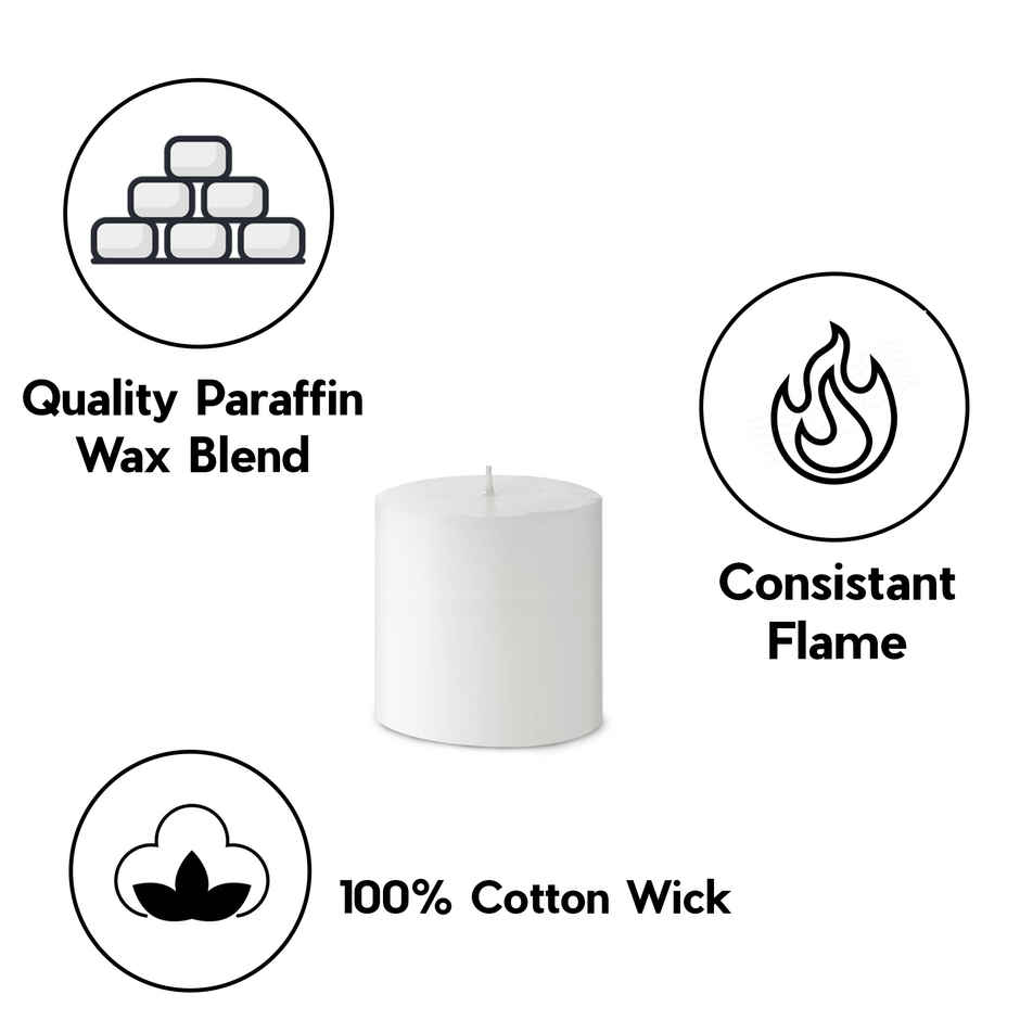 Unscented Pillar Candle | Auradecor