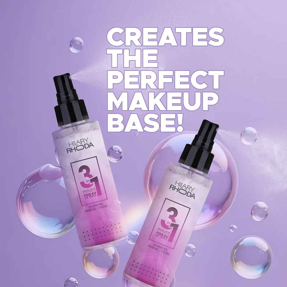 Hilary Rhoda 3-in-1 Primer Spray | Water-Based Primer | Refreshes Face & Blurs Pores | Dewy Finish