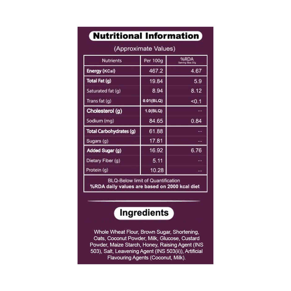 Let's try Coconut Oats Biscuits | Cholesterol-free, Maida-freeand Trans Fat-free Combo