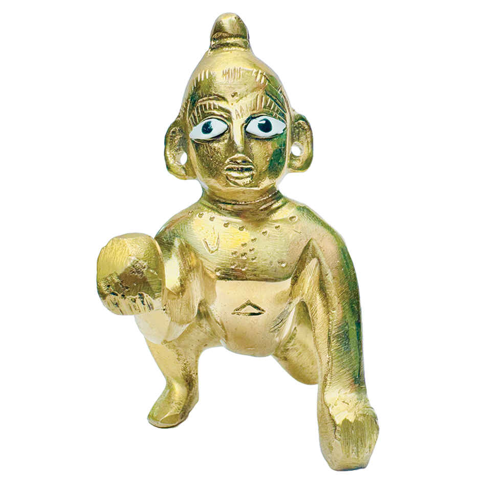 Laddu Gopal Brass Idol One No. - 3.5 x 5 x 5.5 cm | Mangal Bhawan