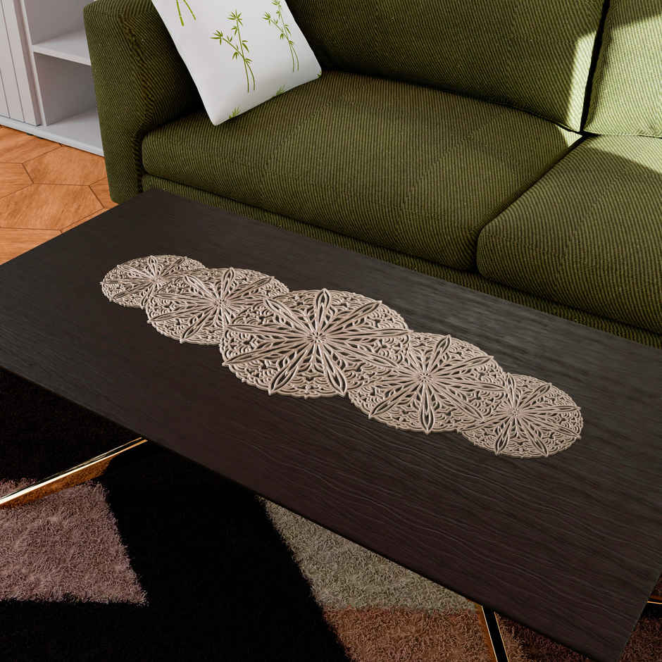 Kuber Industries Table Runner|Dining Table Runner|Gola Table Runner Cloth|Golden