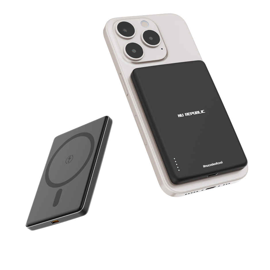 Nu Republic Powerpop X1 5000 mAh Type C Wireless Powerbank | For Magsafe Devices | Black