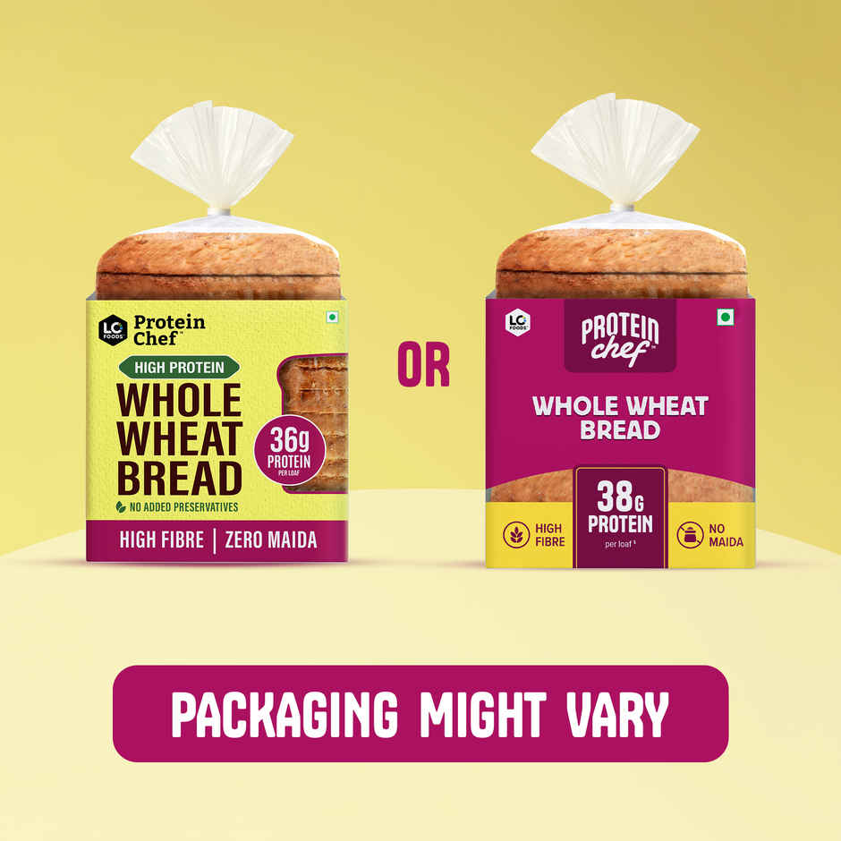 Protein Chef 38g Protein Whole Wheat Bread, No Maida No Preservatives Premium Atta based