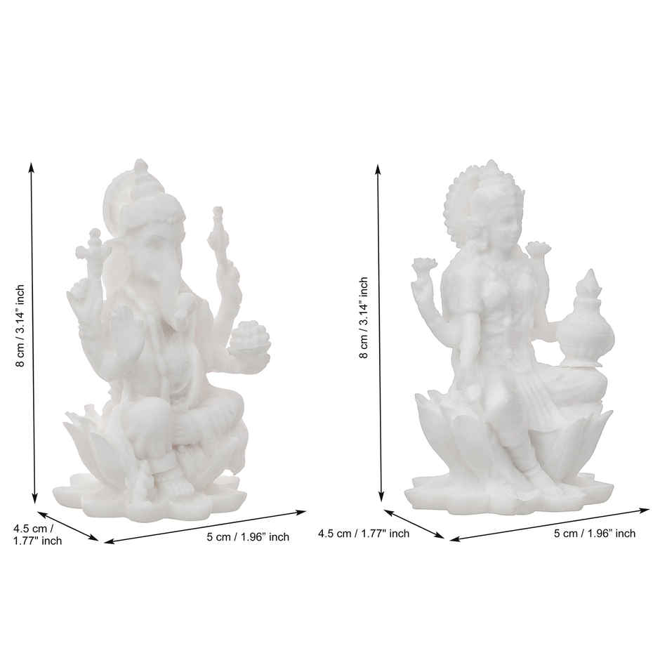 Resin Lakshmi Ganesh Murti for Pooja- Goddess Lakshmi & Lord Ganesha Idol | eCraftIndia