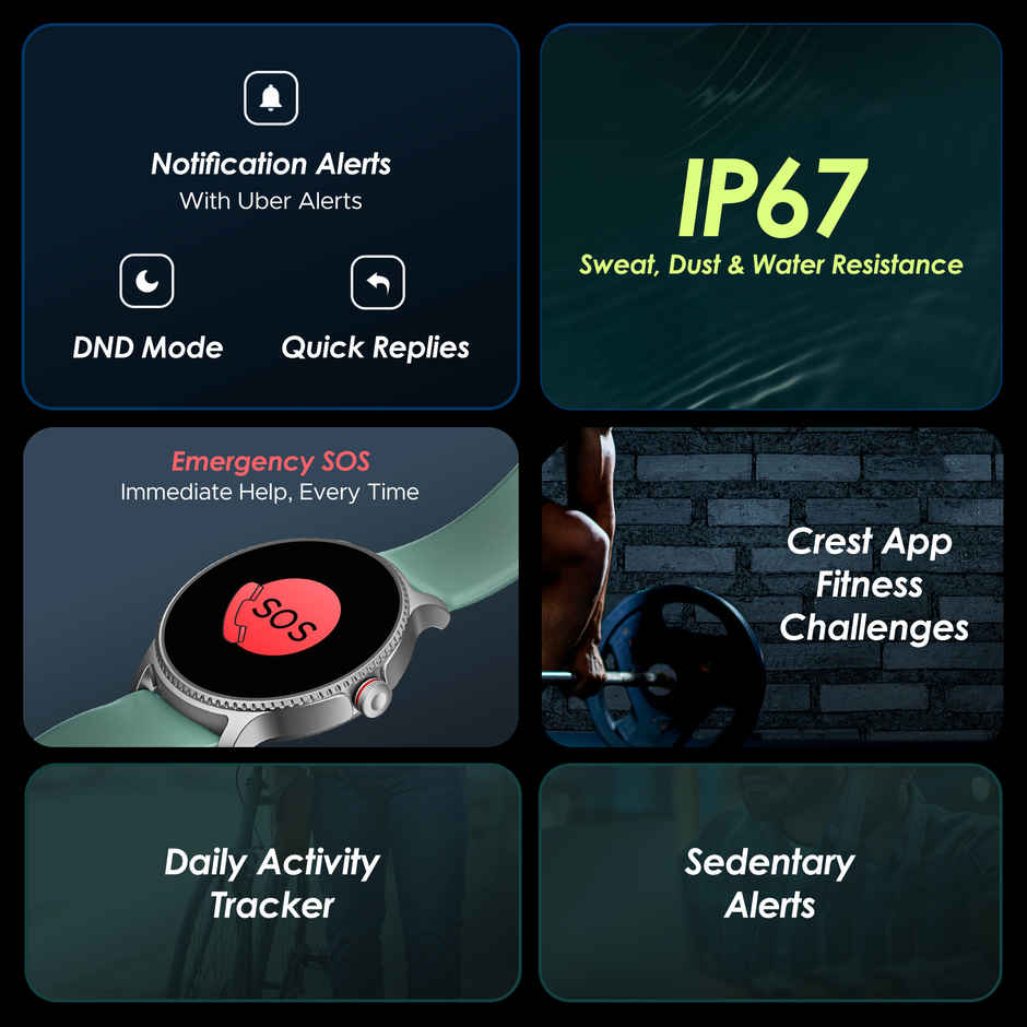 boAt Lunar Discovery Smartwatch | 1.34" Display | BT Calling - Mint Green