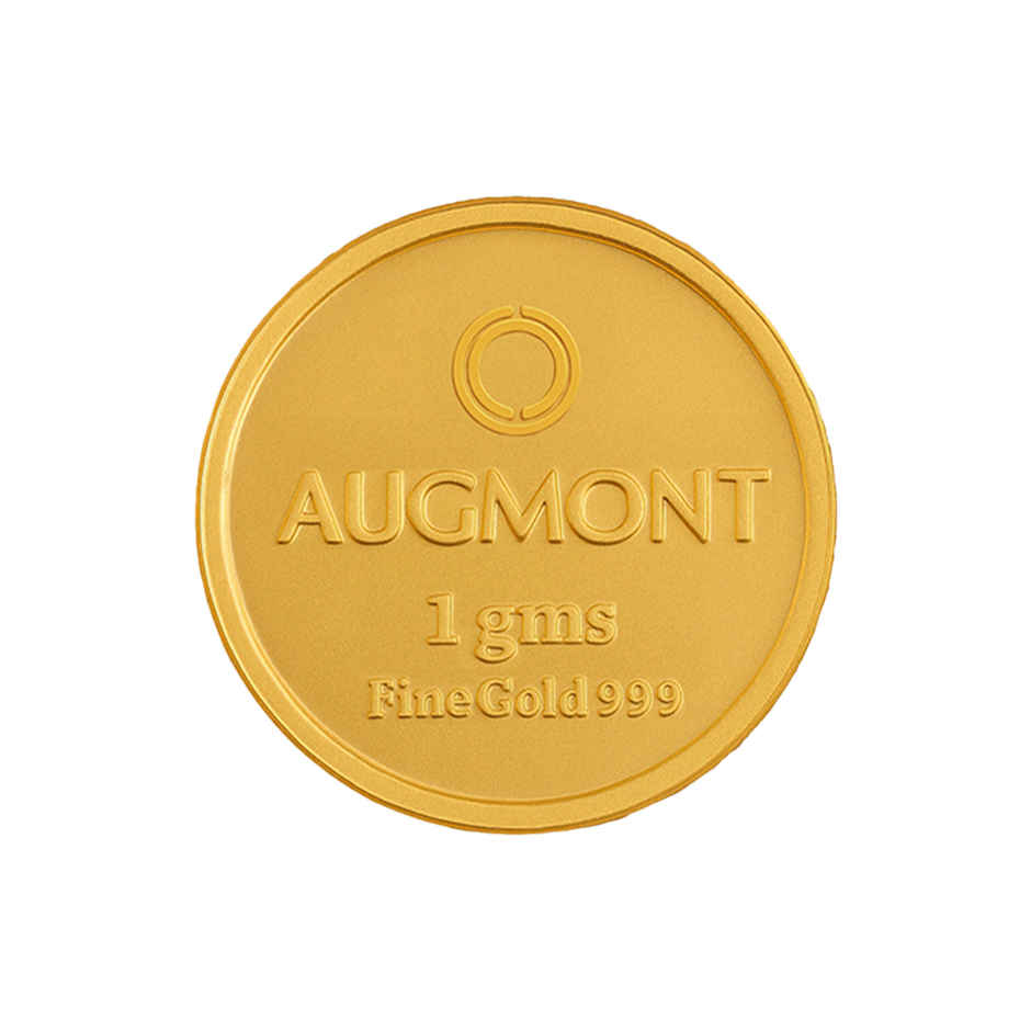 Lakshmi Ganesh Pure Gold Coin | 24 Karat 999 Pure Gold Coin | 1 g | Augmont