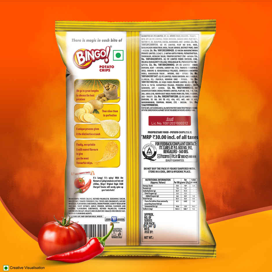 Bingo! Original Style Chilli Charged Tomato Chips