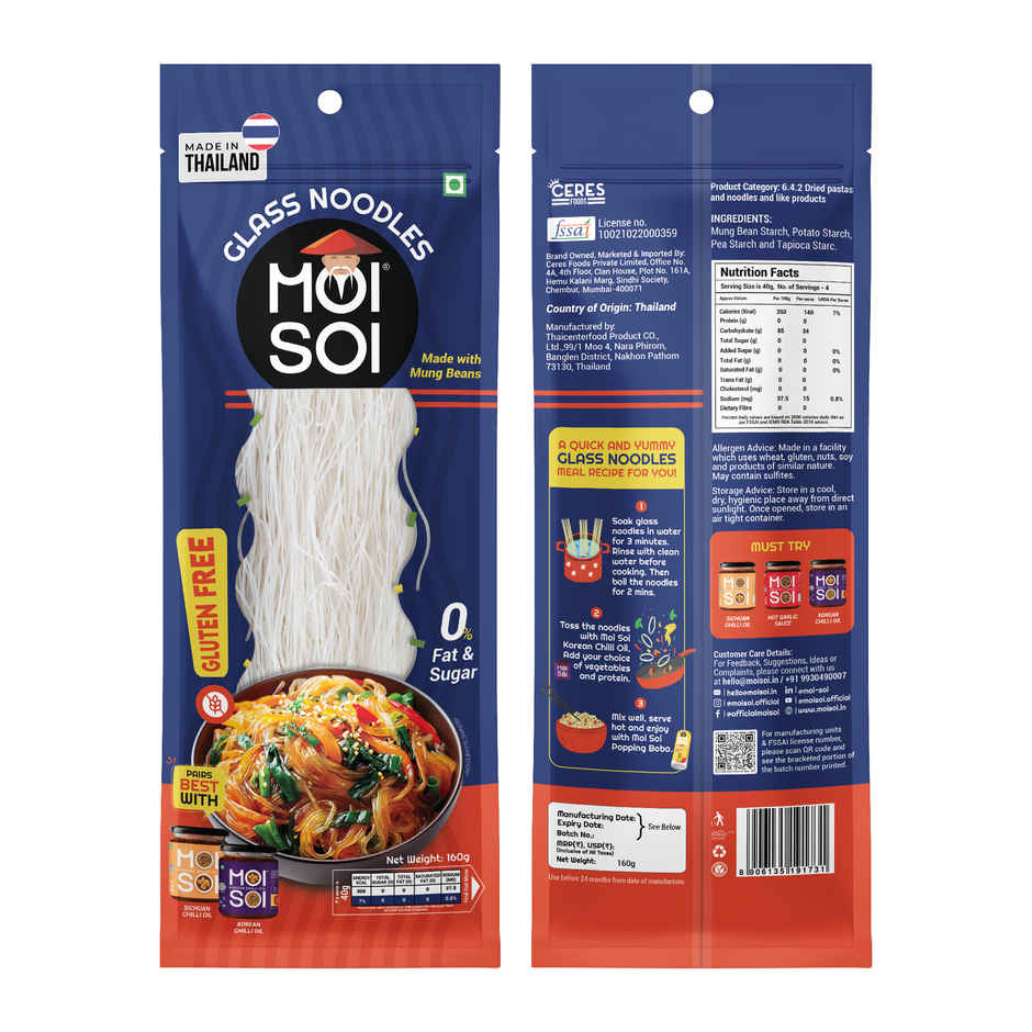 Moi Soi Glass Noodles Made with Mung Beans