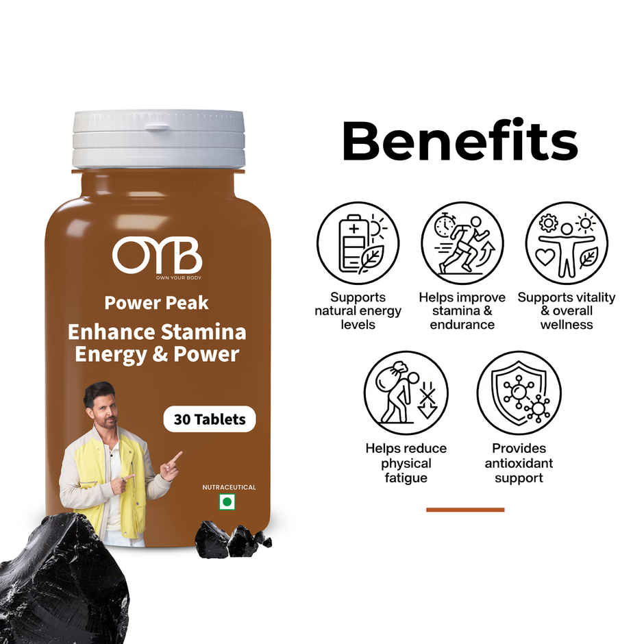 OYB Shilajit Stamina & Vitality Booster | 30 Tablets | OYB Power Peak