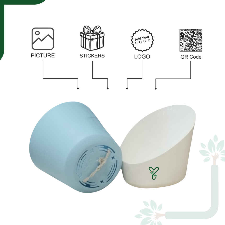 Yoursplants Atlantis - 4 Inch Pastel Blue Pot | Pack Of 1