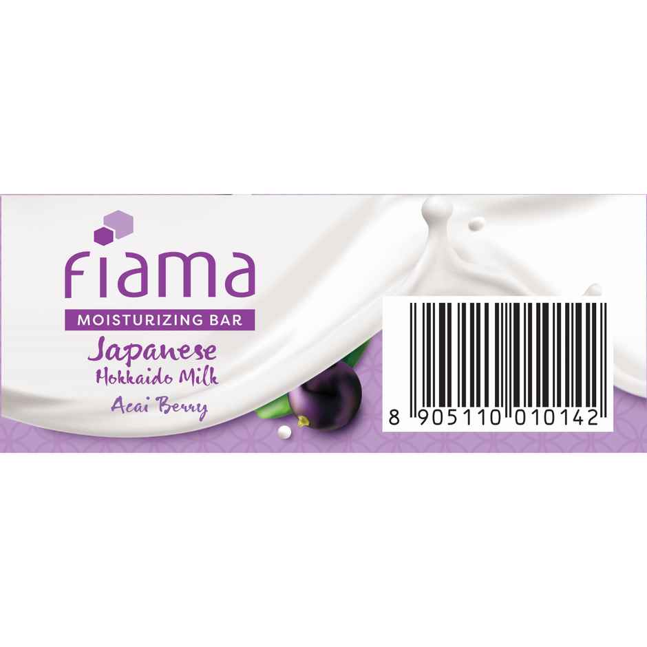 Fiama Moisturizing Soap Bar Japanese Hokkaido Milk & Acai Berry Non-Sticky Moisturization