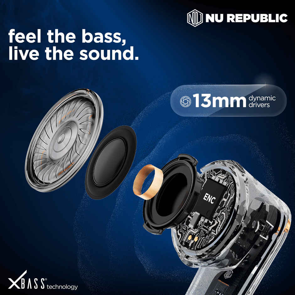 Nu Republic Epic X4 With 52 Hrs Playtime Tws Earbuds | Blue