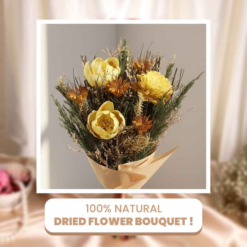 Morning Glow Natural Dried Flower Bouquet | Eternal Blooms