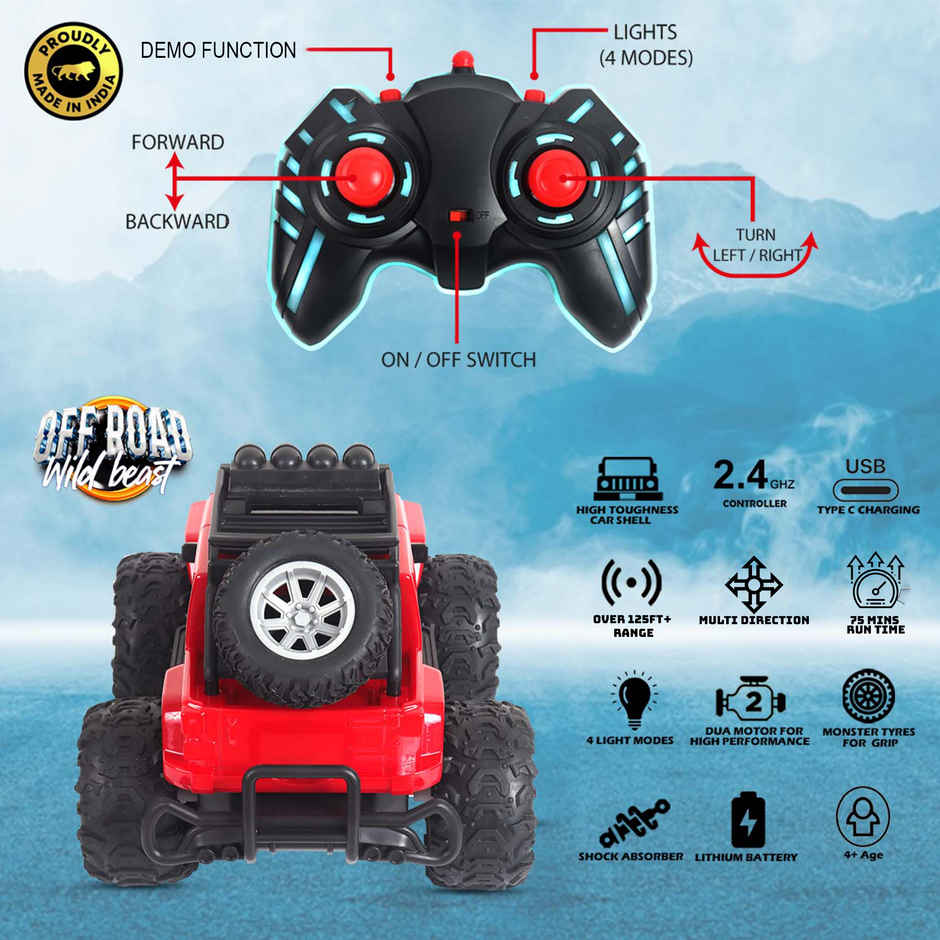 Frendo Off Roader Monster Rc Car | Jeep Red