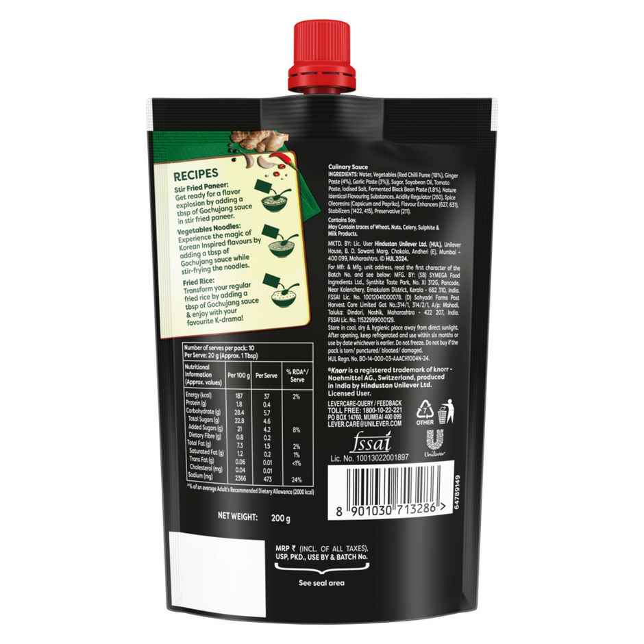 Sprite Lemon And Lime Soft Drink Can (300ml) & Knorr Korean Gochujang Sauce | Spicy-Umami-Sweet-Salty (200g) Combo