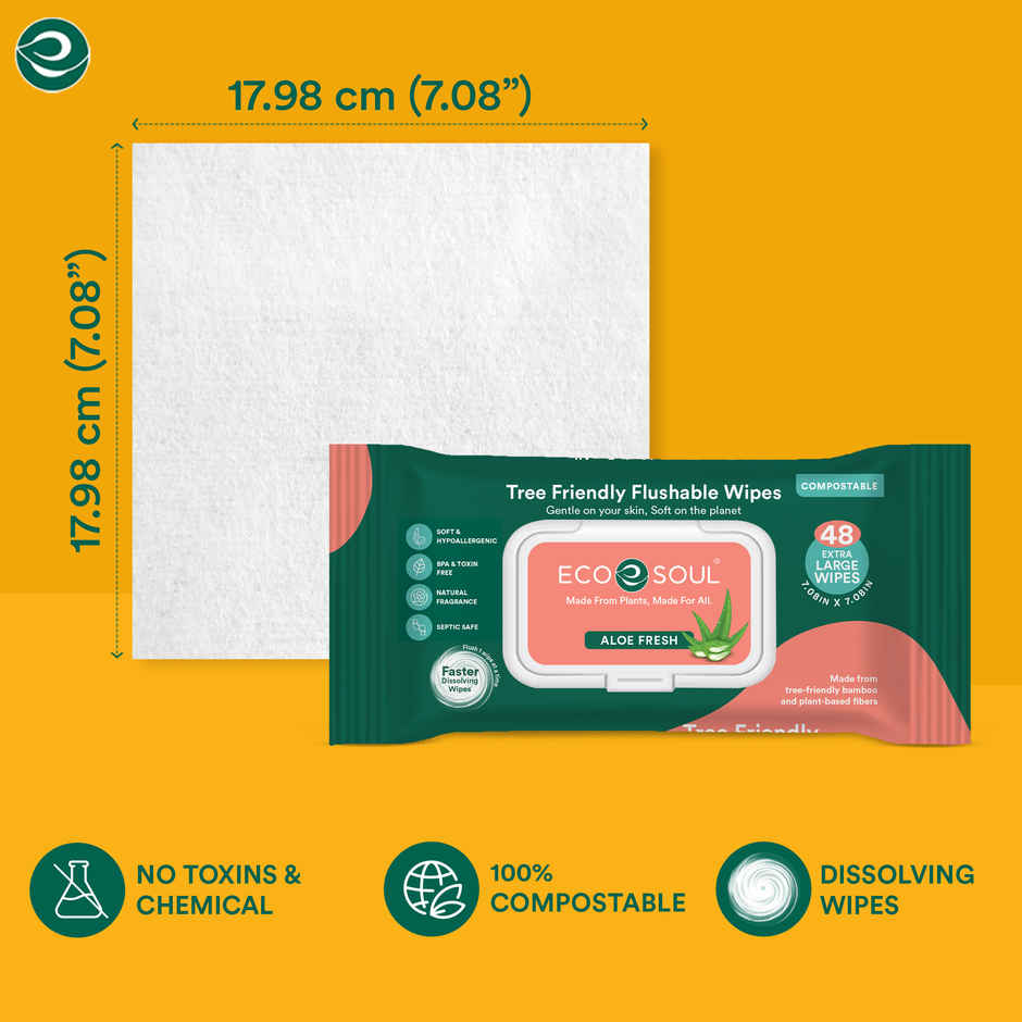 Flushable WetToilet Wipes | Eco Soul