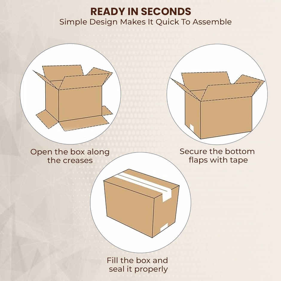 SE7EN Brown Corrugated Cardboard 3 Ply Box - 7 x 4 x 3.5 in