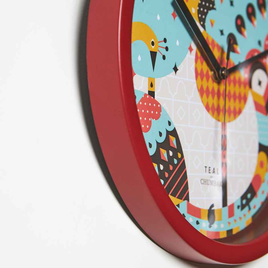Teal By Chumbak | Peacock Pride Wall Clock | Assorted