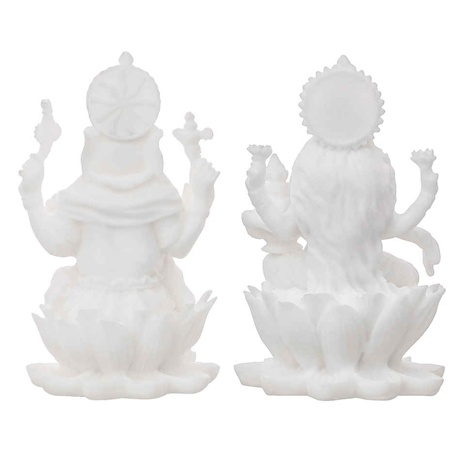 Resin Lakshmi Ganesh Murti for Pooja- Goddess Lakshmi & Lord Ganesha Idol | eCraftIndia