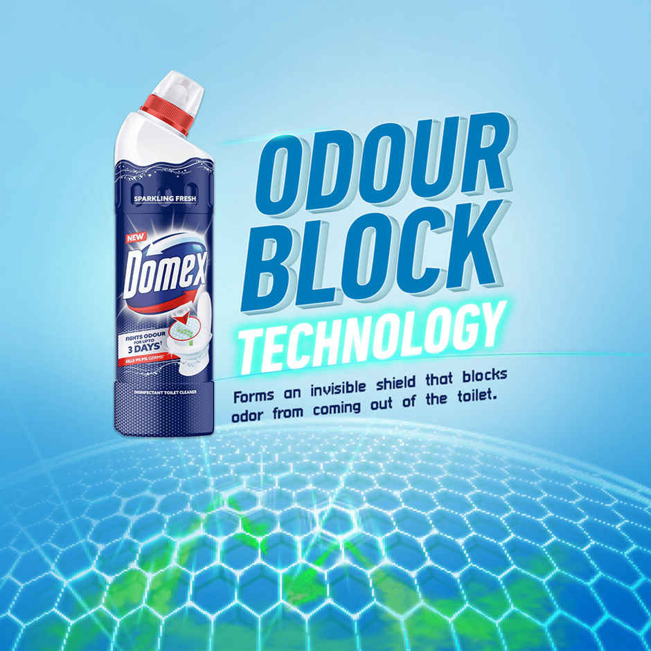  Domex Sparkling Fresh Toilet Cleaner | Fights Odour for Upto 3 Days