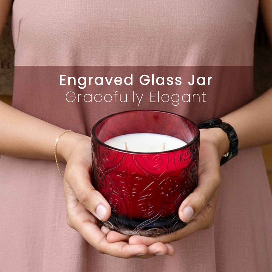 IRIS Apple Cinnamon Premium Glass Jar Candle | 30 Hours Burn Time | Home Decor