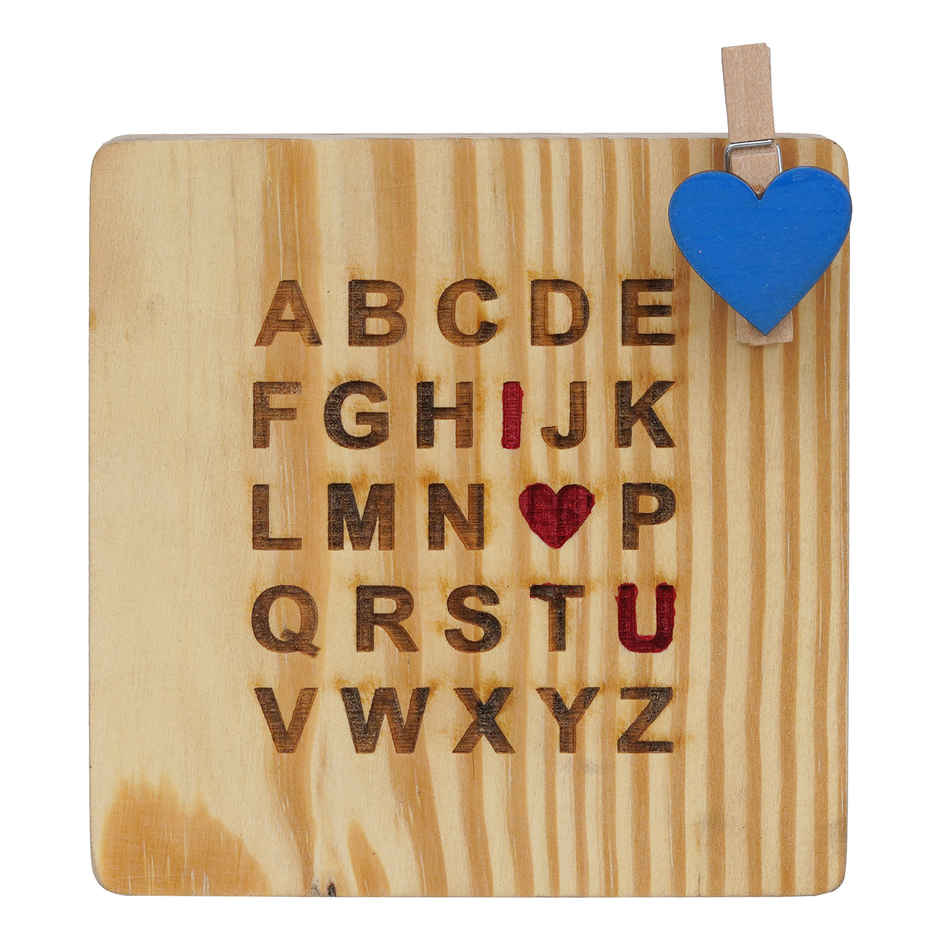 I Love You Heart Alphabet Wooden Photo Frame Gift | eCraftIndia