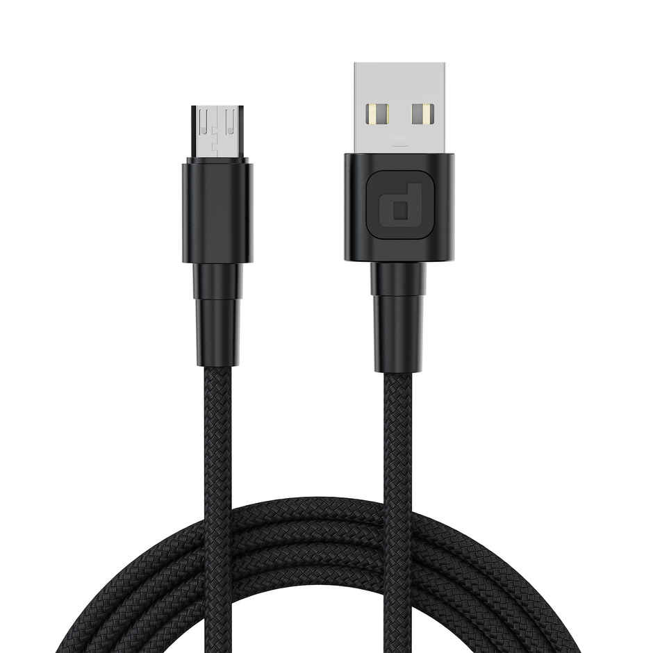 Dubstep Blaze Ultra 18W Micro USB Tangle Free 3.1A Unbreakable Rugged & Nylon Braided Charging Cable - Black