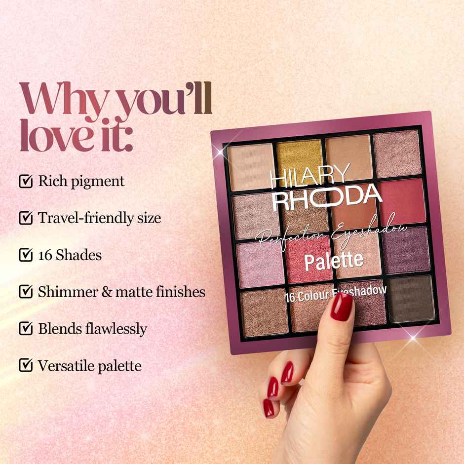 Hilary Rhoda Perfection Eyeshadow Palette | Highly Pigmented Eyeshadow Palette | Shade 1