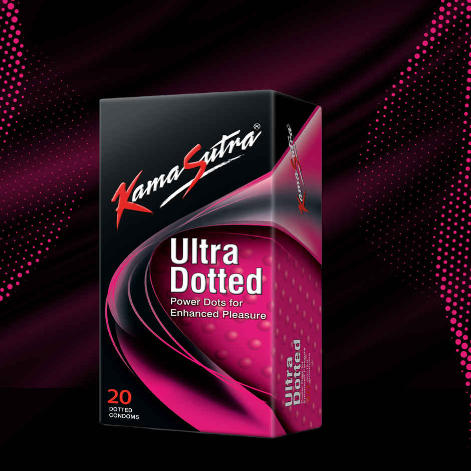 Kama Sutra Ultra Dotted Condoms(20pc) & Kama Sutra Personal Lube Strawberry(50ml) Combo