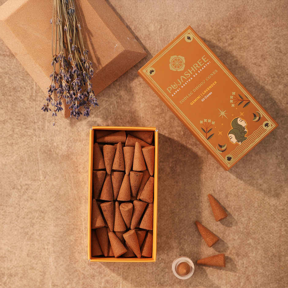 Pujashree Zodiac Dhoop Cones | Gemini - Lavender