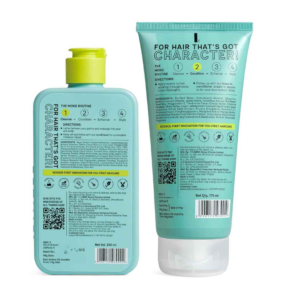 Moxie Beauty Shampoo & Conditioner Combo Gentle Cleansing Shampoo Ultra Hydrating Conditioner