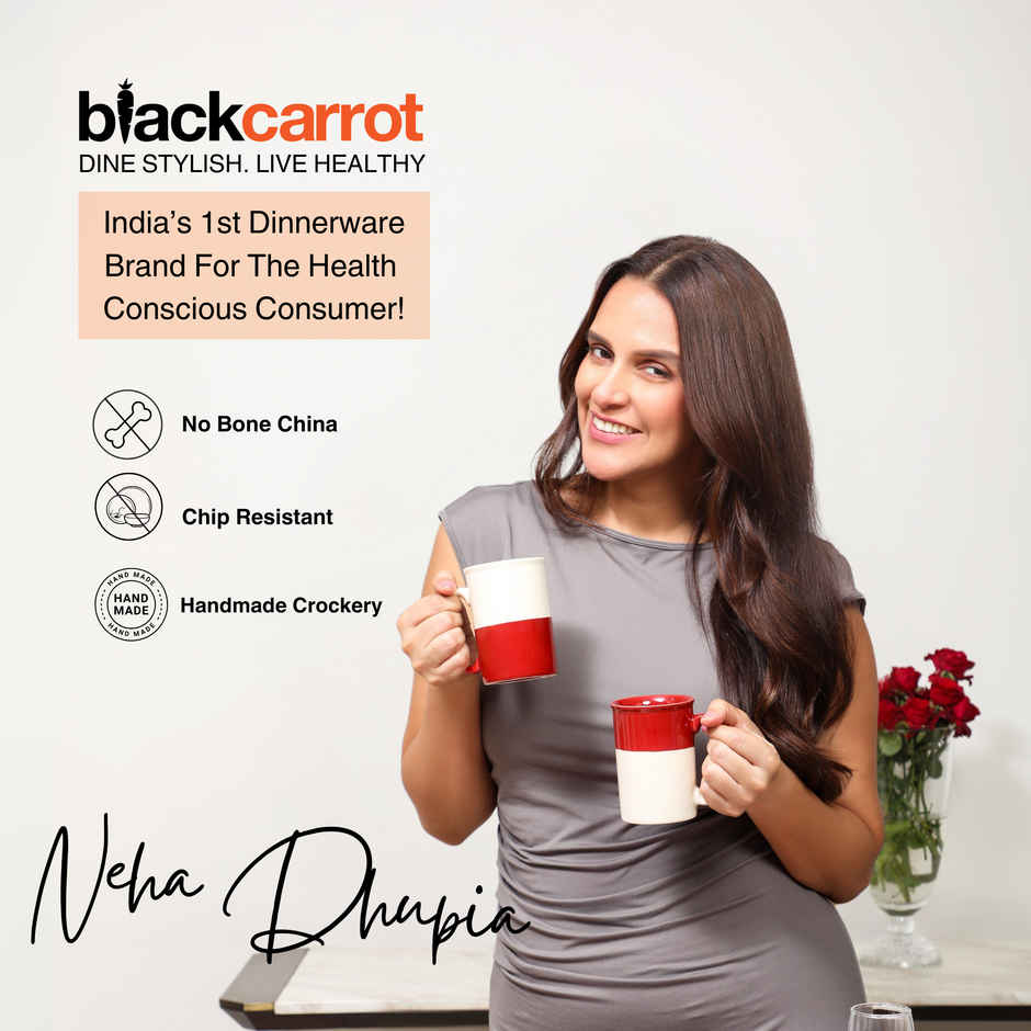 BlackCarrot Red & White Tall Mug Set | Animal Bone Ash Free Stoneware