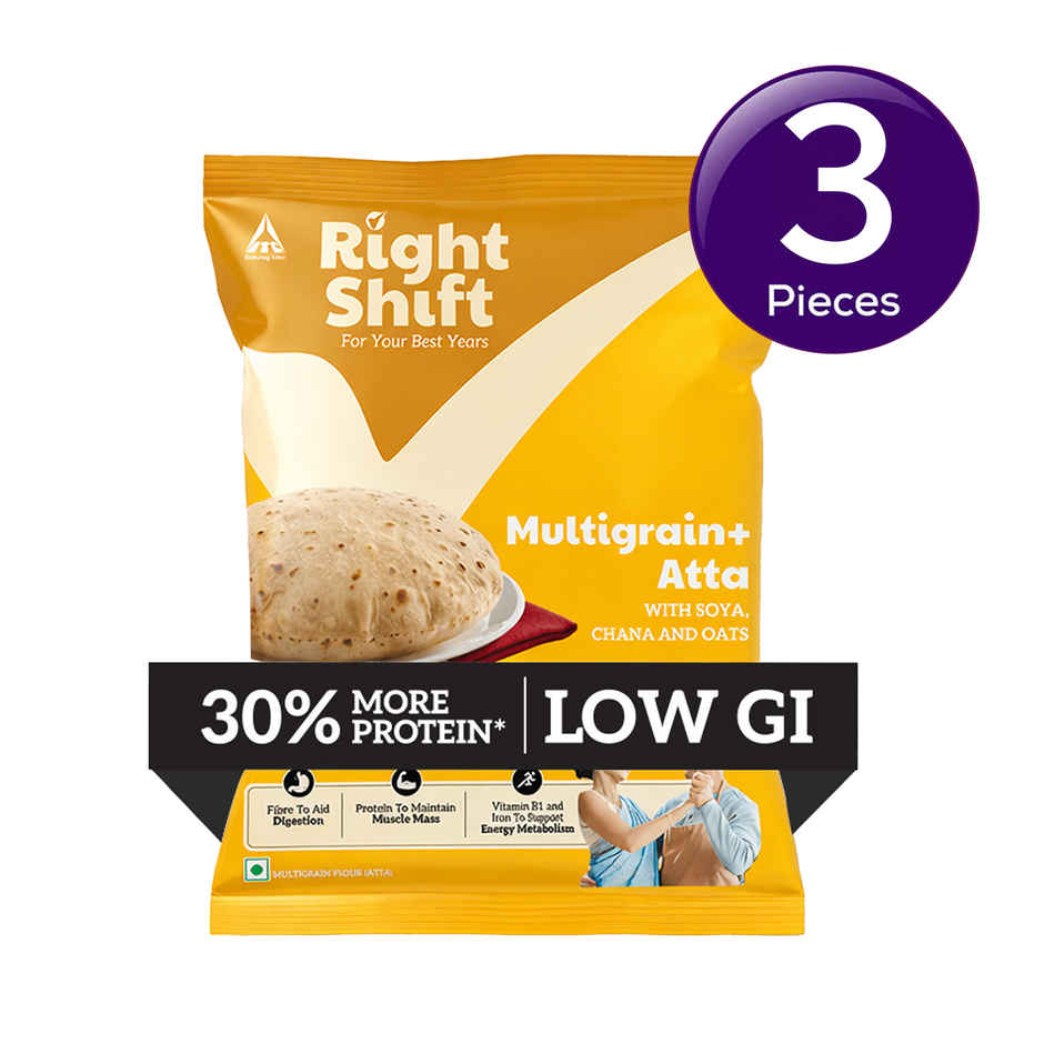 Right Shift High Protein Multigrain + Atta | High fibre, Low GI | 18 g - 4 rotis