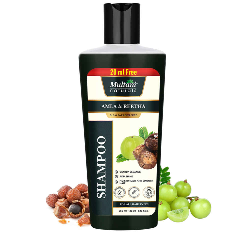 Multani Naturals Amla & Reetha Hair Shampoo | Thicker & Stronger Hair | SLS & Paraben Free