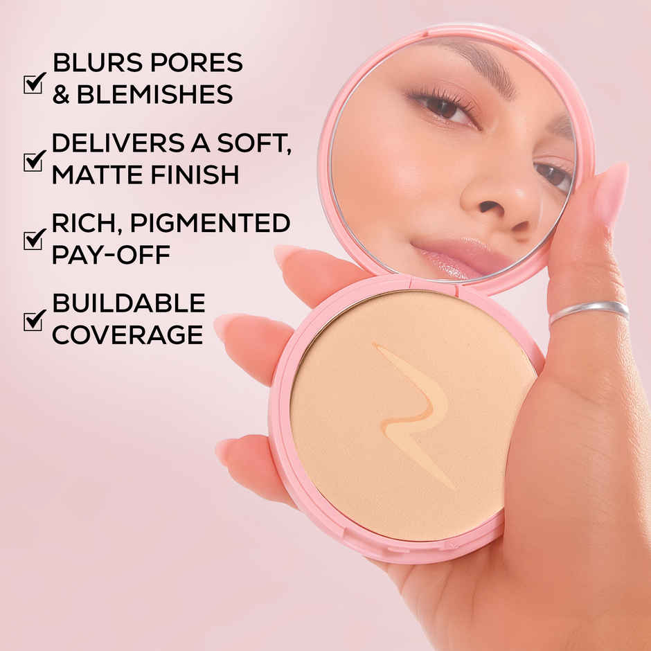 RENEE Bollywood Filter Blurring Compact 02 Cashew Swirl| Matte Finish | Blurs Pores & Blemishes