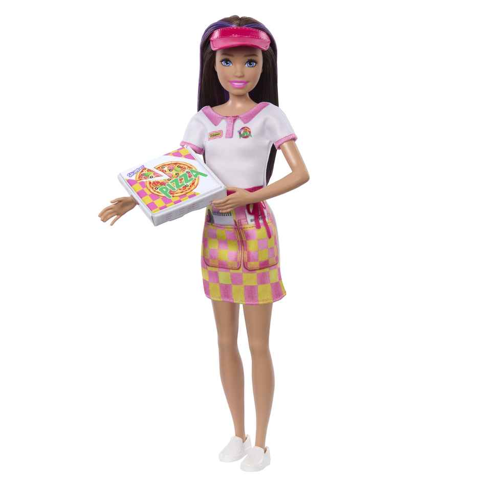 Barbie Skipper Doll With Accessories - Pizzeria Waitress Doll With Pizza and Takeout Box