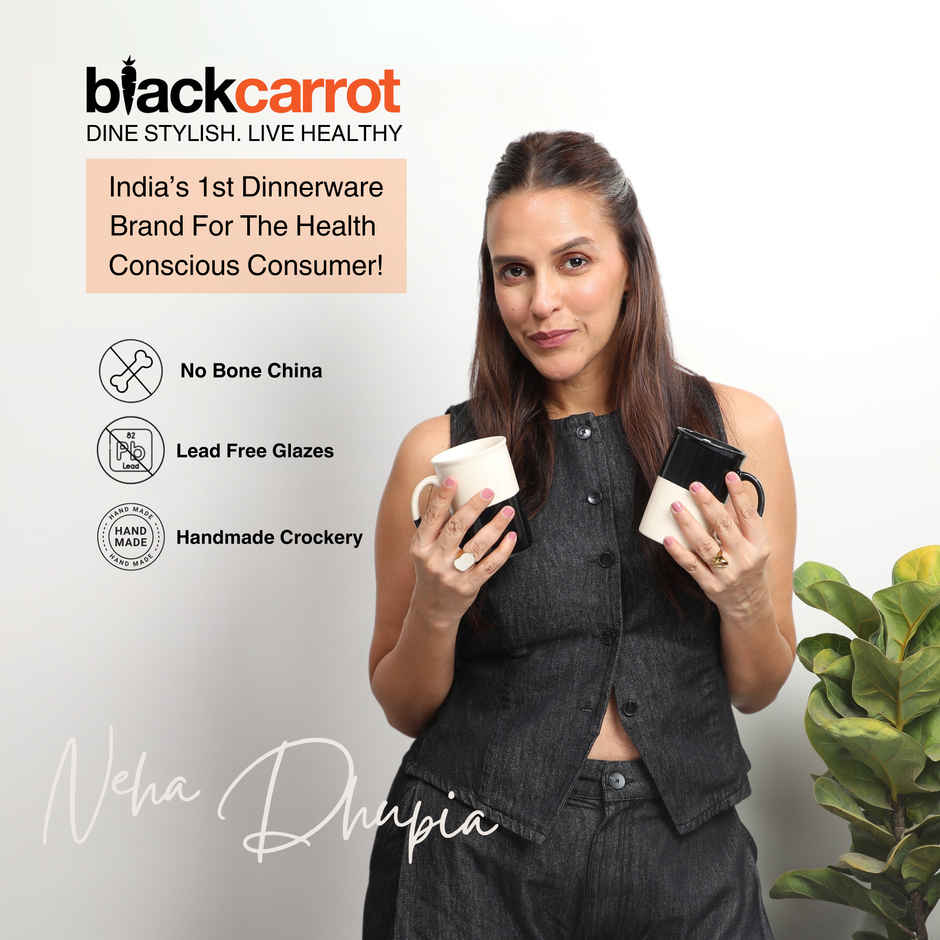 BlackCarrot Black & White Tall Mug Set | Animal Bone Ash Free Stoneware