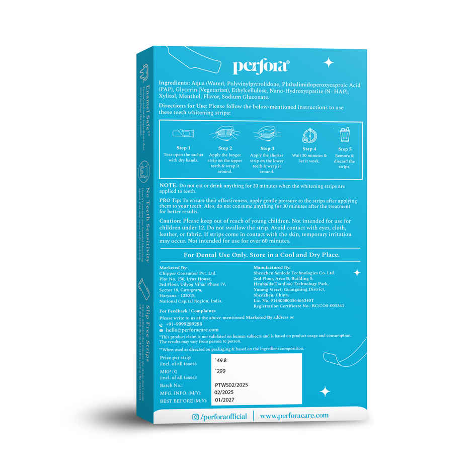 Perfora Teeth Whitening Strips | Classic Mint