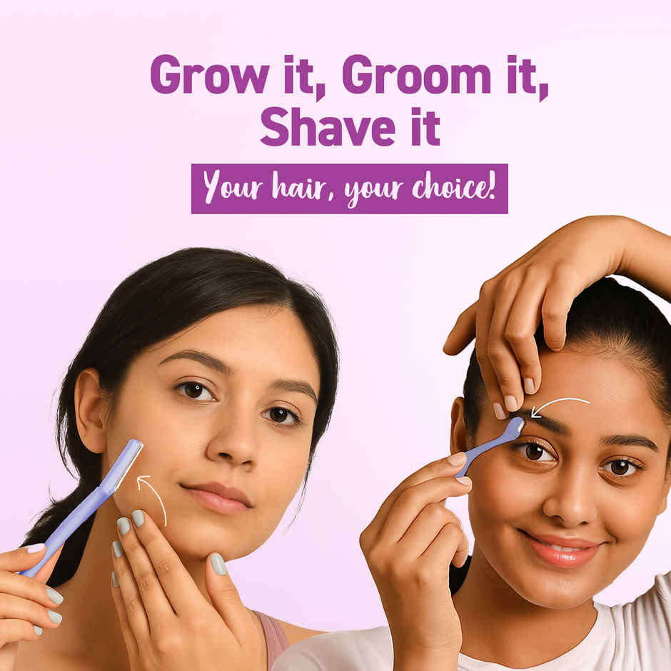 Sirona Reusable Face Razor & Eyebrow Razor Combo | Dual Razor Set with Stainless Steel Blades